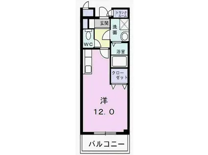 レジデンス伊勢崎(1K/2階)の間取り写真