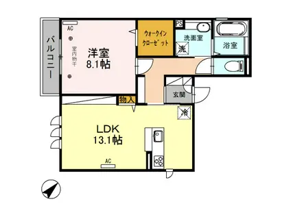ウィルコート(1LDK/3階)の間取り写真