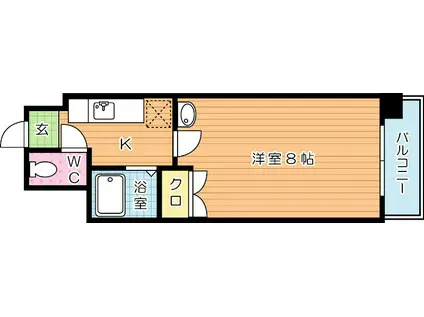 S.K CITY八幡(1K/4階)の間取り写真