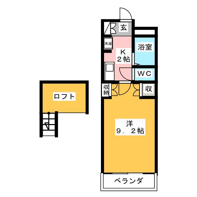 OSTクレスタ(1K/4階)の間取り写真