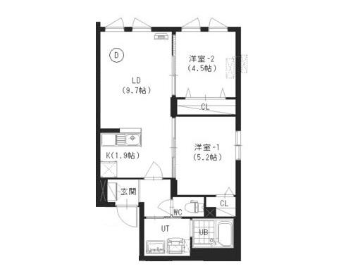 GRANWOODS(2LDK/4階)の間取り写真
