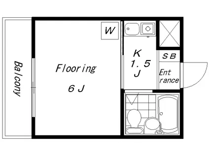 グリンハイツ(1K/2階)の間取り写真