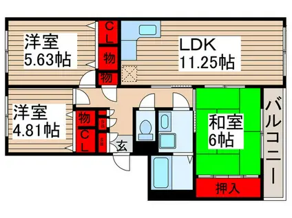 INOVE松戸六高台B(3LDK/2階)の間取り写真