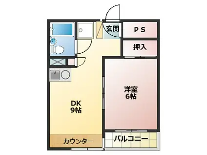 ヴィラナリー太田 2号棟(1DK/2階)の間取り写真