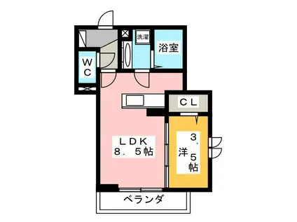 ALTO芝久保(1LDK/2階)の間取り写真