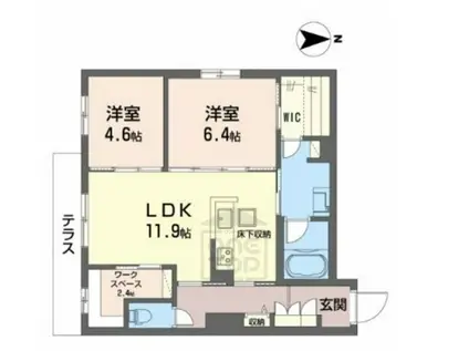 ライフステージ東和(2LDK/1階)の間取り写真