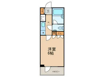 ファミールグランスイートTHE赤坂(1K/2階)の間取り写真
