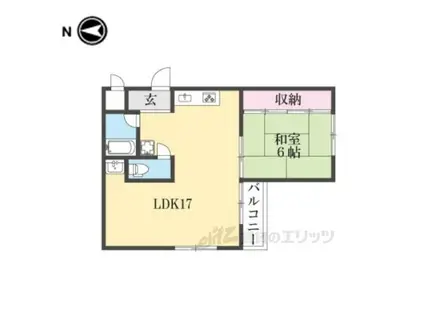 中井マンション(1LDK/3階)の間取り写真