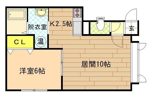 オンザロード(1LDK/1階)の間取り写真