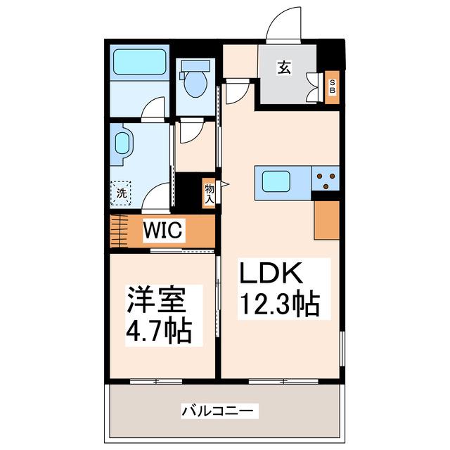 ALOHA O.E(1LDK/1階)の間取り写真