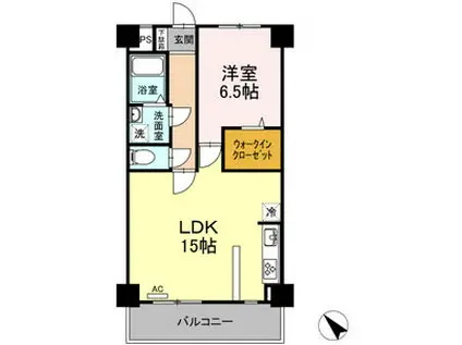 ベルメゾン・シロエ(1LDK/4階)の間取り写真