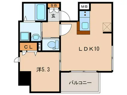 プレサンス三宮ディライト(1LDK/12階)の間取り写真