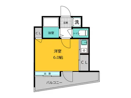 ピュアドーム博多エクセーヌ(1K/9階)の間取り写真