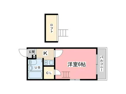 シネマ御陵(ワンルーム/1階)の間取り写真