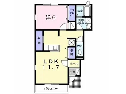 サンフェリーチェガーデン(1LDK/1階)の間取り写真