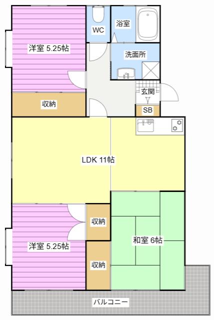 ハイツシャルマン(3LDK/3階)の間取り写真