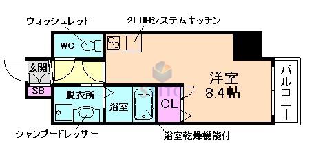 アクアラフォレ豊中(ワンルーム/5階)の間取り写真