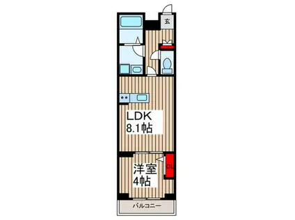 リーブルファイン大袋駅前(1LDK/4階)の間取り写真
