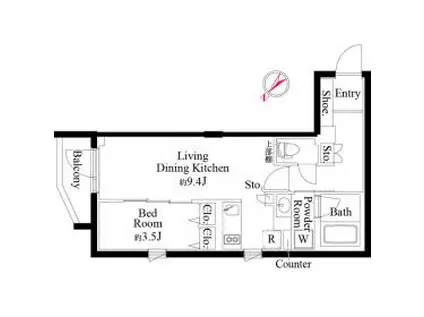 コンポジット千石(1LDK/3階)の間取り写真