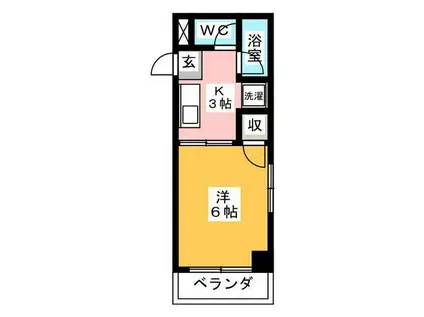 サニーコーポ(1K/4階)の間取り写真