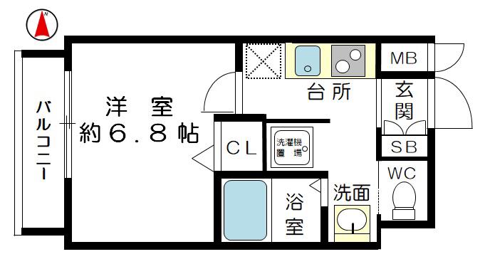 コンフォート滝川公園(1K/3階)の間取り写真