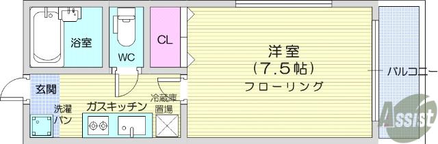 コーポ欅(1K/2階)の間取り写真