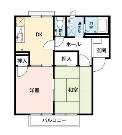 メゾンソレイユ(2DK/2階)の間取り写真