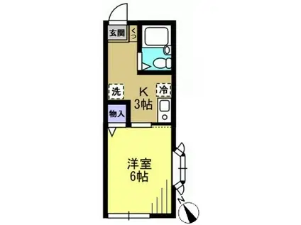 ミズノハイムA棟(1K/2階)の間取り写真