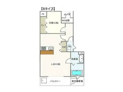 PHARAOH(1LDK/1階)の間取り写真