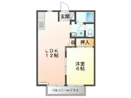 ぼくんちパートII(1LDK/2階)の間取り写真