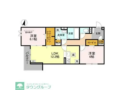 プレジール(2LDK/1階)の間取り写真