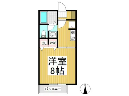 ラミレス(1K/2階)の間取り写真