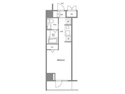 ルクレ西新宿(ワンルーム/13階)の間取り写真