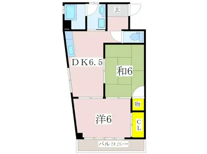 CASA GOU(2DK/2階)の間取り写真