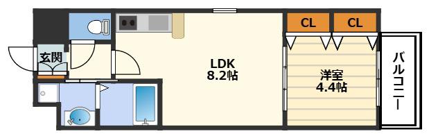 アーバネックス梅田東(1LDK/7階)の間取り写真