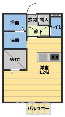 プレミール北口B(ワンルーム/1階)の間取り写真