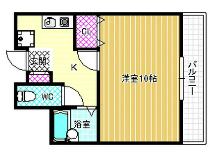 グランドール天美(1K/5階)の間取り写真