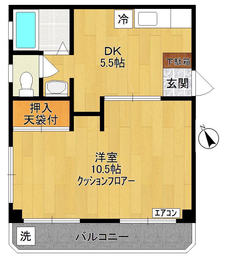 佐藤マンション(1DK/2階)の間取り写真