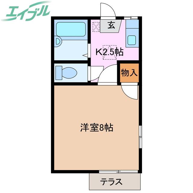 シャルム曙(1K/1階)の間取り写真