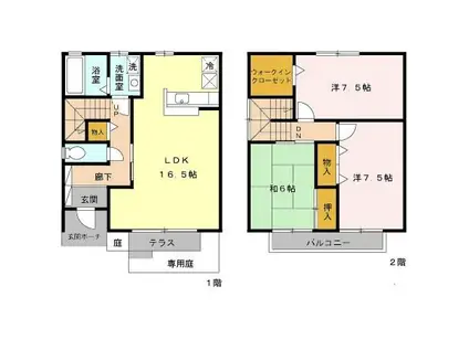 パークハイム壱番館(3LDK/1階)の間取り写真