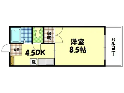 メゾン大通(1DK/2階)の間取り写真