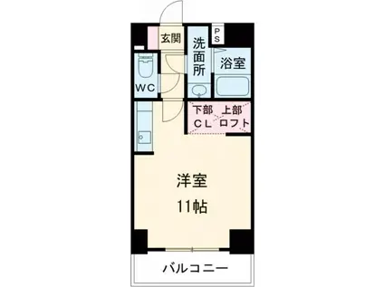 ロゼリア(ワンルーム/4階)の間取り写真