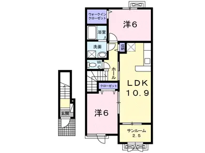 コンフィールTI(2LDK/2階)の間取り写真