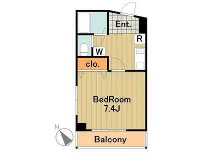 龍生堂橋本ビル(1K/5階)の間取り写真