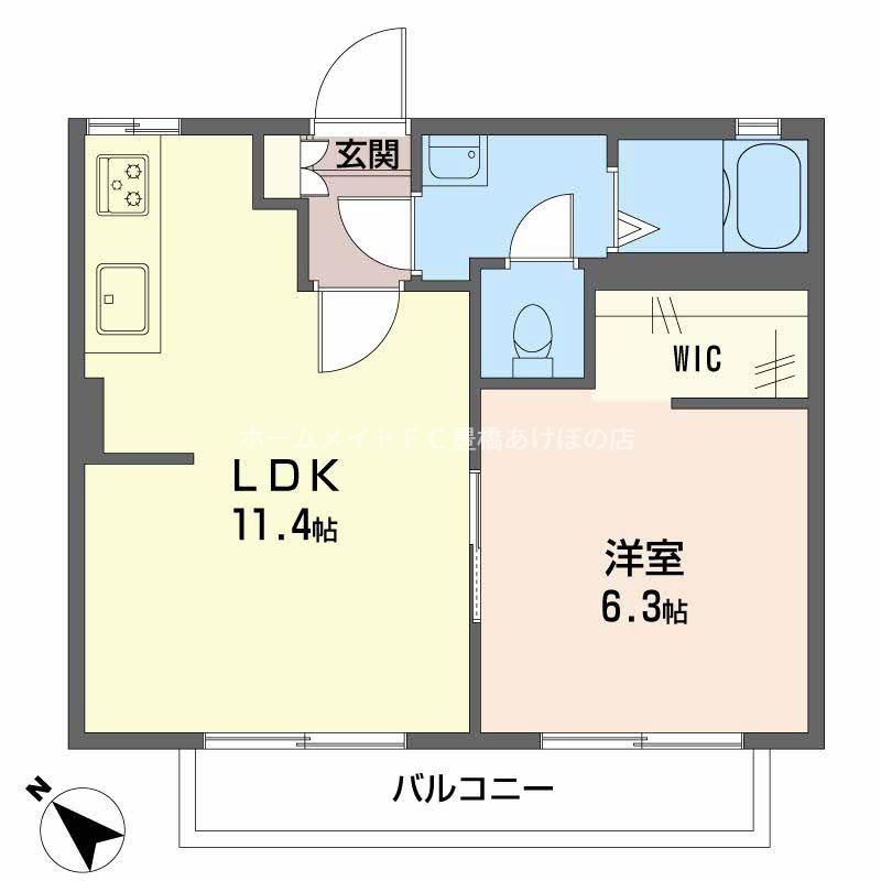 FRAGRANCEみゆき(1LDK/1階)の間取り写真