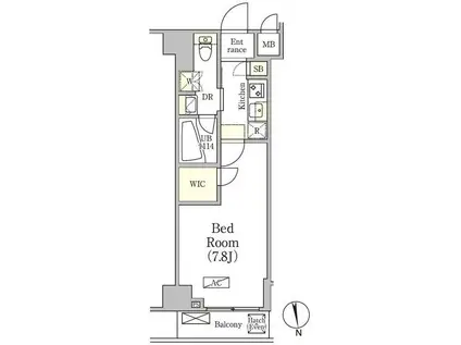 アジールコート品川中延サウス(1K/4階)の間取り写真
