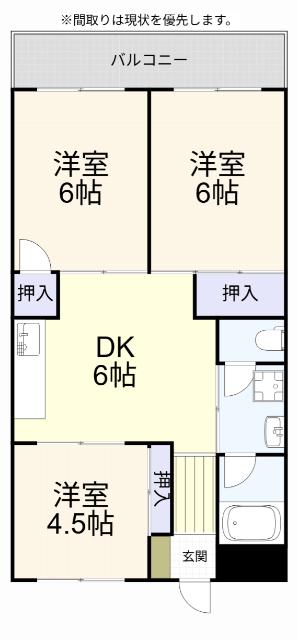 ベルガ中曽根(3DK/2階)の間取り写真
