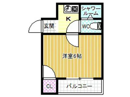 ローレルハイツ(1K/1階)の間取り写真