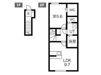 RESI NAGAIIII(1LDK/2階)の間取り写真