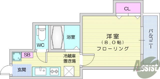 ひまわり館(1K/1階)の間取り写真